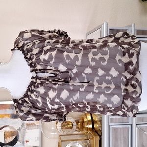 Yada Sheer 100% Silk Short Sleeve Boho Top Medium